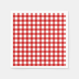 Röd Gingham Baby-Q Grill BBQ Baby Shower  Pappersservett