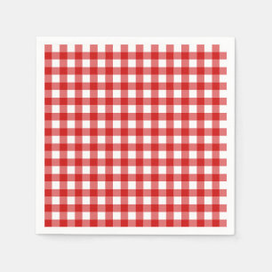 Röd Gingham Baby-Q Grill BBQ Baby Shower Pappersservett