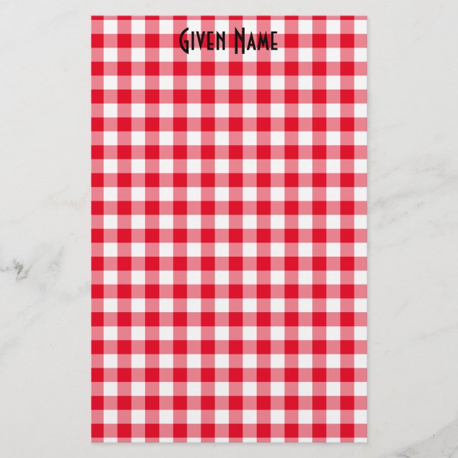 Röd Gingham Brevpapper (Framsida)