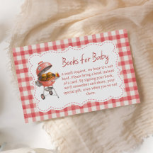 Röd Gingham Burger Grill Baby Shower Böcker För Be