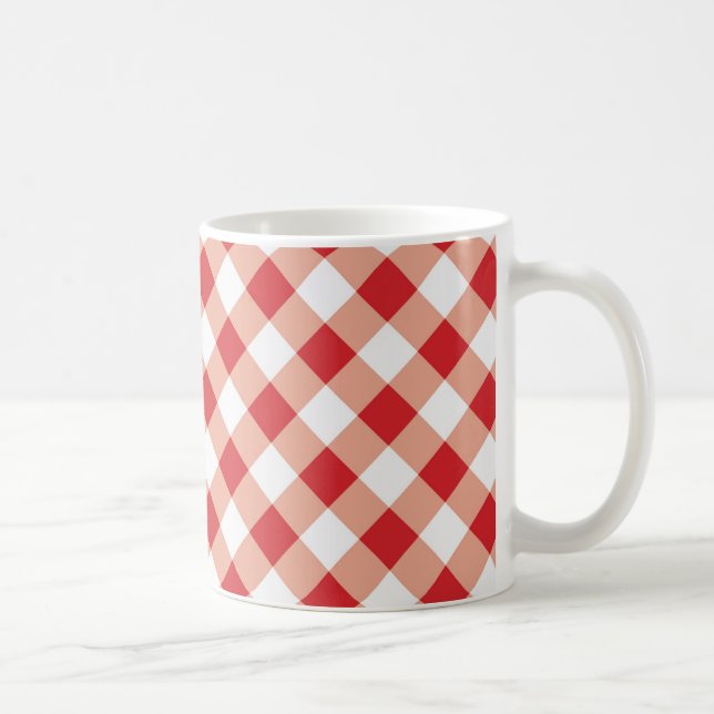 Röd Gingham Kaffemugg (Höger)