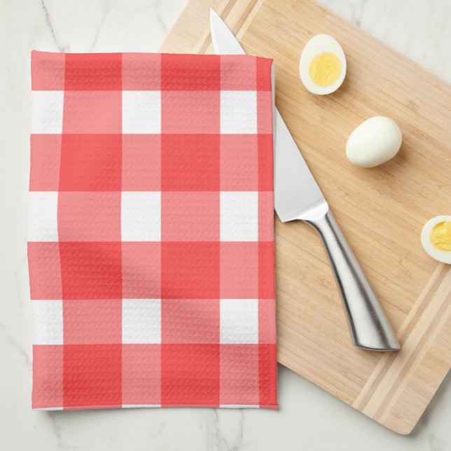 Röd Gingham Köksduk Kökshandduk (Vikt i Fjärdedel)