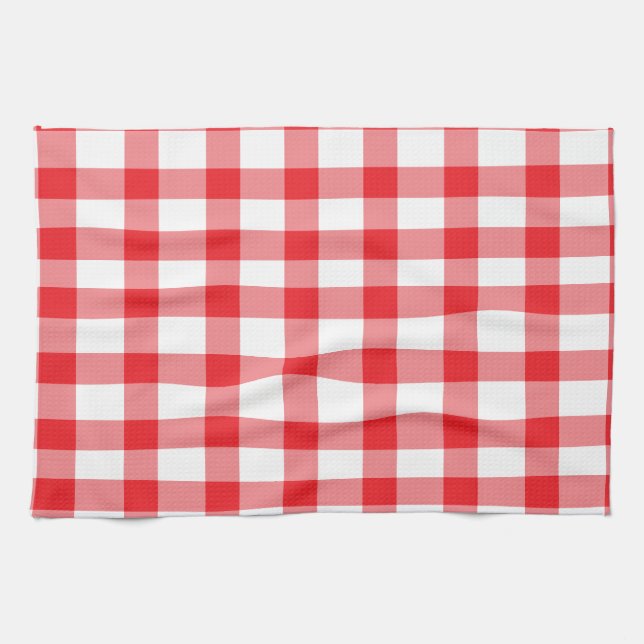 Röd Gingham Kökshandduk (Horisontell)