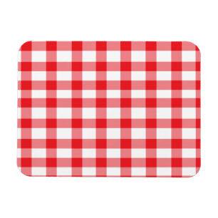 Röd Gingham Magnet