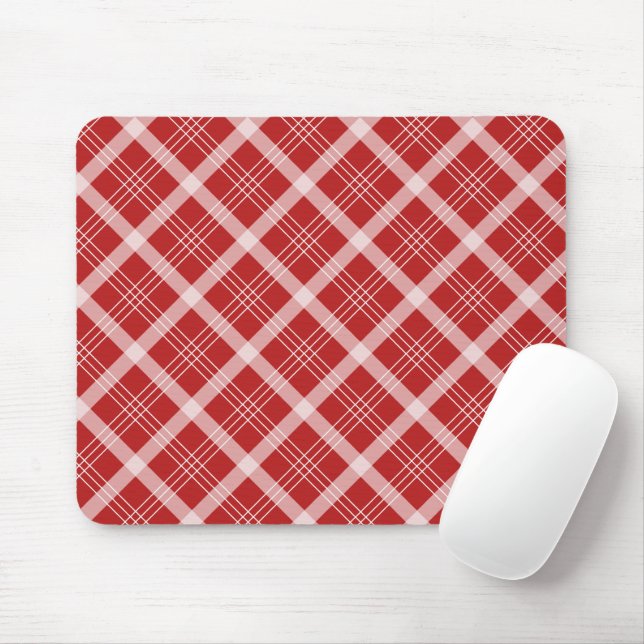 Röd Gingham-musmatta för studenter Musmatta (Med mus)