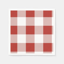Röd Gingham Pappersservett | Röd Rutig Festtillbeh