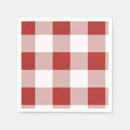 Röd Gingham Pappersservett | Röd Rutig Festtillbeh