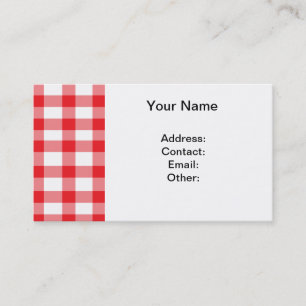 Röd Gingham Visitkort