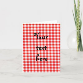 röd ginghamnotecard kort