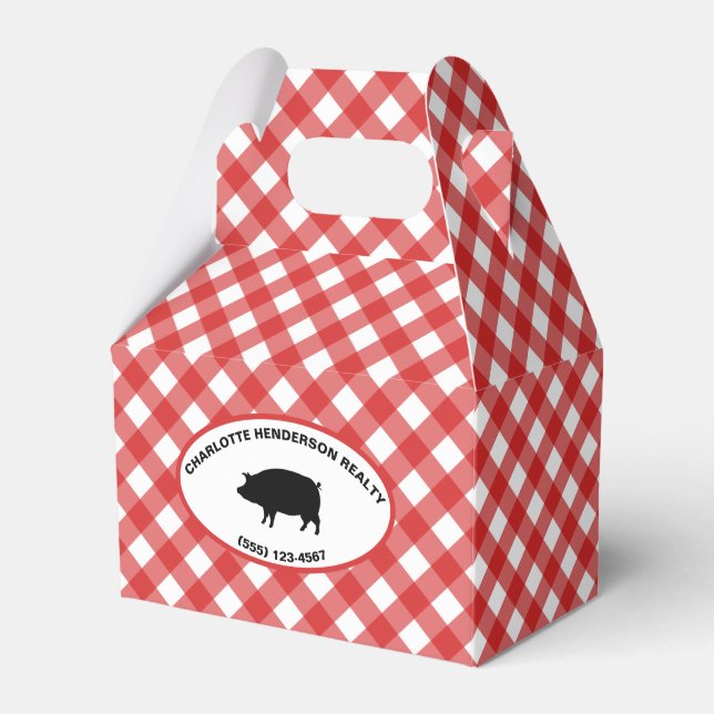 Röd Ginghamrutig Sommar BBQ-fest Presentaskar (Framsidan Sidan)