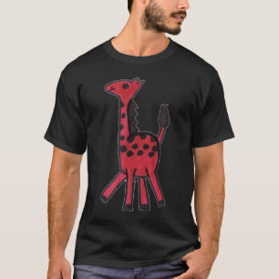 Röd giraffT-tröja Tee Shirt