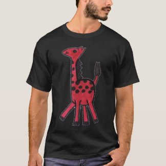 Röd giraffT-tröja Tee Shirt