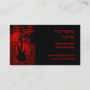 Röd gitarr visitkort