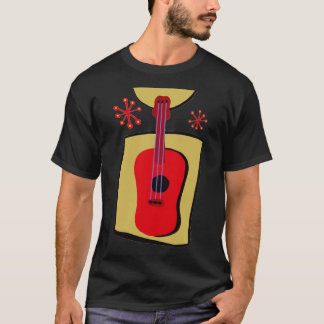 Röd Gitarre T-tröja T-shirt