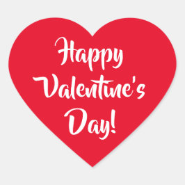 Röd Glad Alla Hjärtans Dag Hjärtformat Klistermärke
