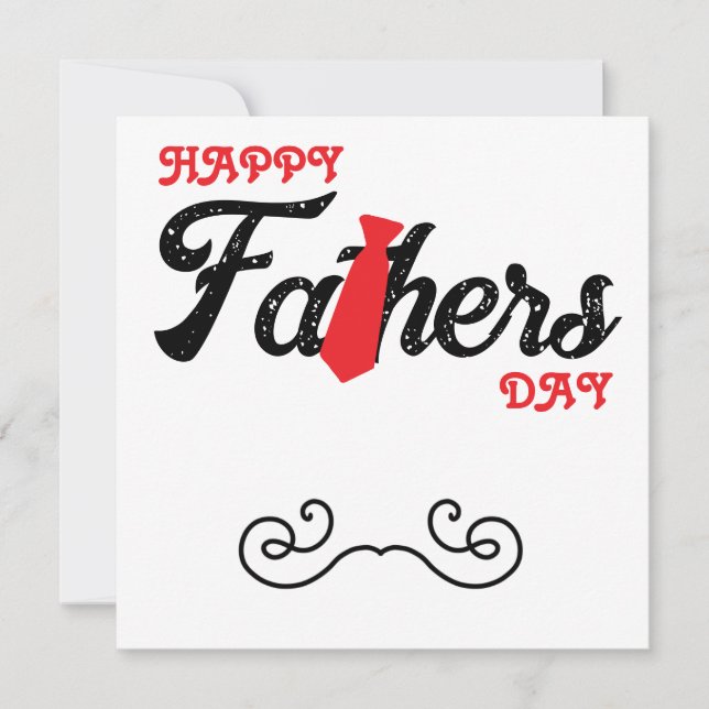 Röd Glad Fars Dag Grattiskort Kort (Framsida)