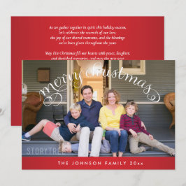 Röd Glad Jul Familj Bild Julkort