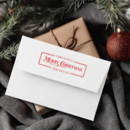 Röd Glad Jul Post Office Självfärgande Stämpel