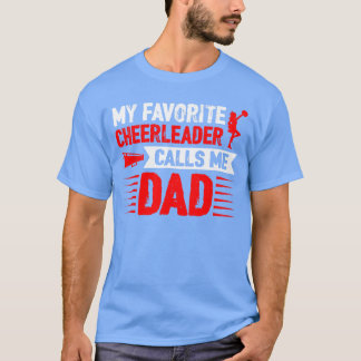 Röd Glädje Pappa Familj Fader Cheerleader Squad po T Shirt