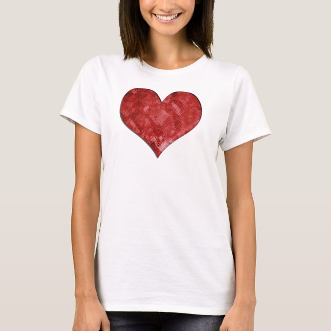 Röd Glass hjärtaBabydoll Tee (Framsida)