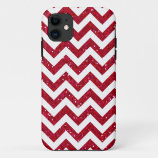 Röd glitter Chevron-mönster