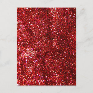 Röd Glitter, effekt Vykort