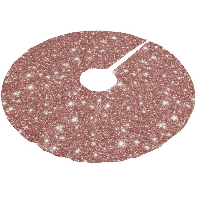 Röd Glitter Jul Julgransmatta Borstad Polyester (Vinklad)