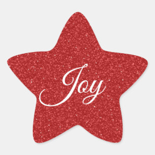 Röd glitter julstjärna dekal stjärnformat klistermärke