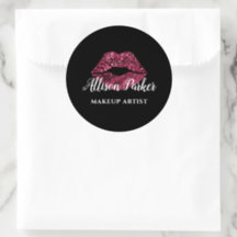 Röd Glitter Kyss Läppar Företag Makeup Artist