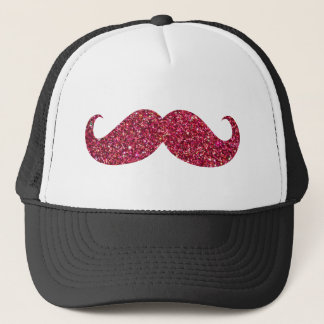 Röd Glitter Mustasch Keps
