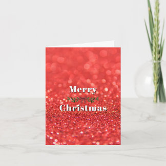 Röd glittereffekt, God jul Kort