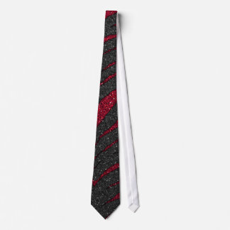 Röd glitterzebra tryck slips
