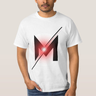 Röd glödande snedstreck Bokstav M Monogram T Shirt