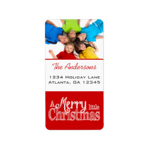 Röd God Jul Adressetikett