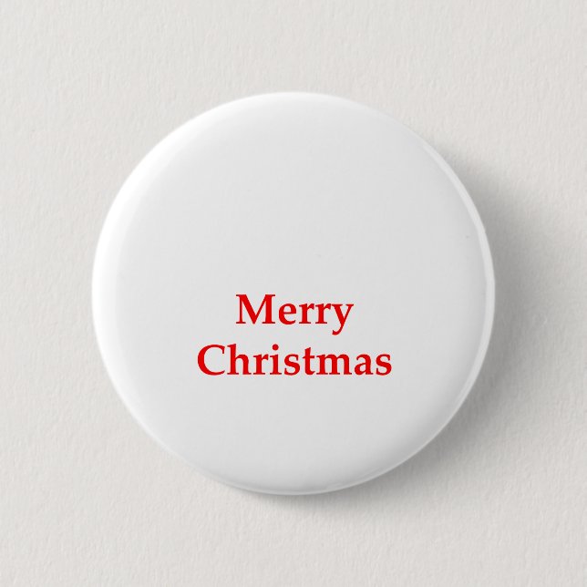 Röd god jul de MUSEUMZazzle gåvorna Knapp (Framsida)