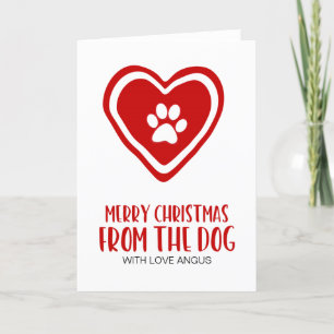 Röd God jul från Hund-kortet Helgkort