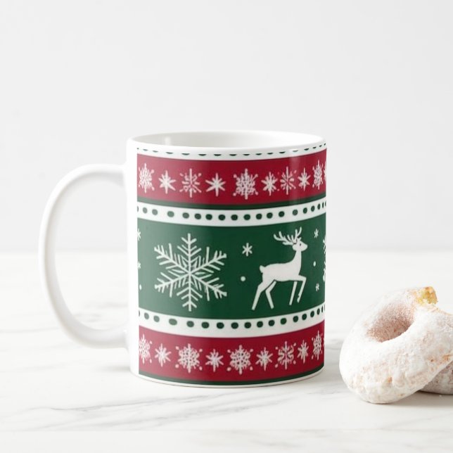 Röd God Jul Kaffe Mugg (Med munk)