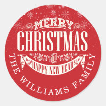 Röd God Jul och Gott Nytt År