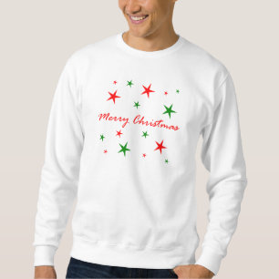 Röd god jul och grön stjärnasnöstorm långärmad tröja