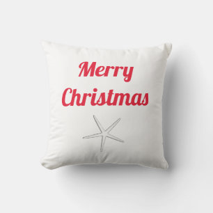 Röd God Jul Vit Sjöstjärna Söt Present Kudde