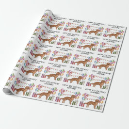 Röd Golden Retriever Hund Färgrik Pastell Födelsed Presentpapper