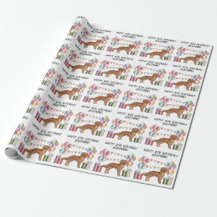 Röd Golden Retriever Hund Färgrik Pastell Födelsed Presentpapper