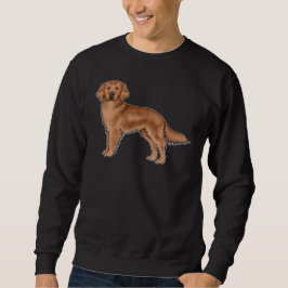 Röd Golden Retriever Söt Tecknad Hund Design Lång Ärmad Tröja