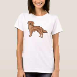 Röd Golden Retriever Söt Tecknad Hund Illustration T Shirt