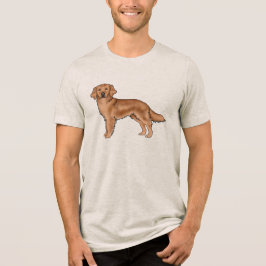 Röd Golden Retriever Söt Tecknad Hund Konstverk T Shirt