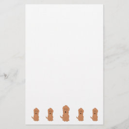 Röd Goldendoodle Hund Design Brevpapper