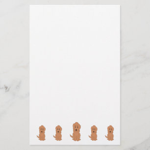 Röd Goldendoodle Hund Design Brevpapper