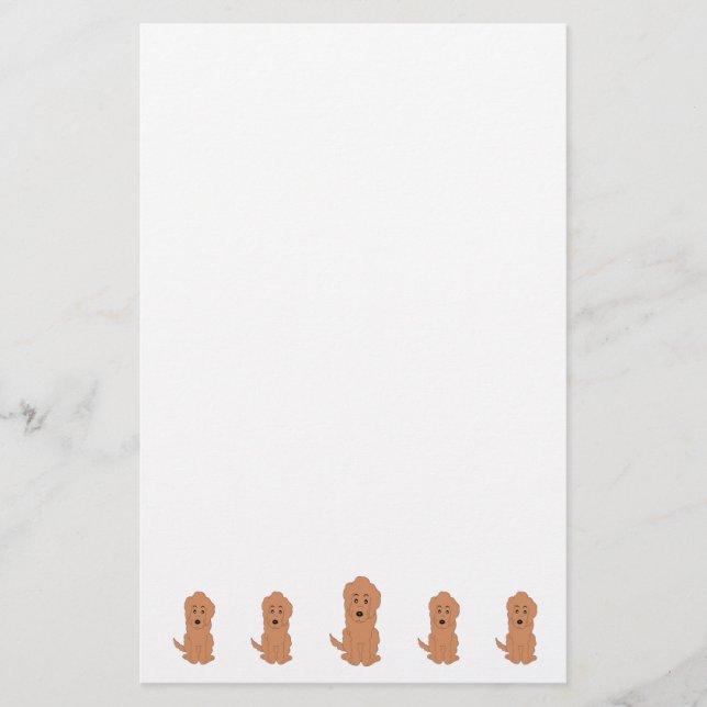 Röd Goldendoodle Hund Design Brevpapper (Framsida)