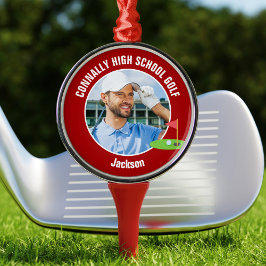 Röd golfare foto jul högstadiet golf lag jul julgransprydnad metall