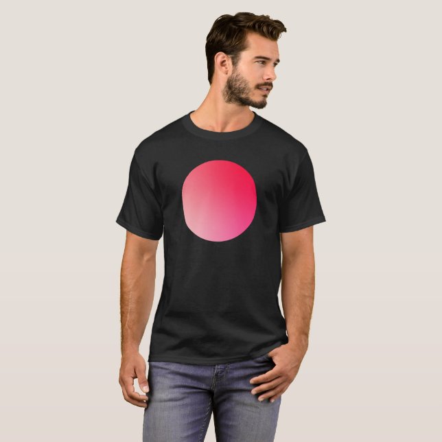 Röd Gradient Cirkel Vignett Abstrakt Design T Shirt (Hel framsida)